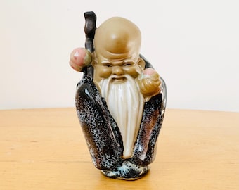 ヴィンテージ中国製 泥人形、粘土像 - 寿老 / 寿興 - 12.3 cm - Etsy 日本