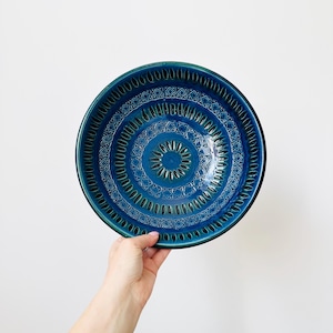 Vintage Rimini Blu Style Ceramic Bowl, Aldo Londi, Bitossi Style Fruit Bowl  Handmade Pottery Bowl