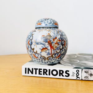 Antique Chinese Imari Ginger Jar, Hand-painted Porcelain Jar, Spice Jar