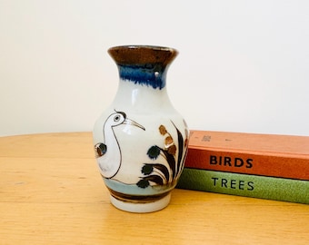 トナラ ケン エドワーズ 鳥型花瓶、メキシコ陶器花瓶、手描き花瓶