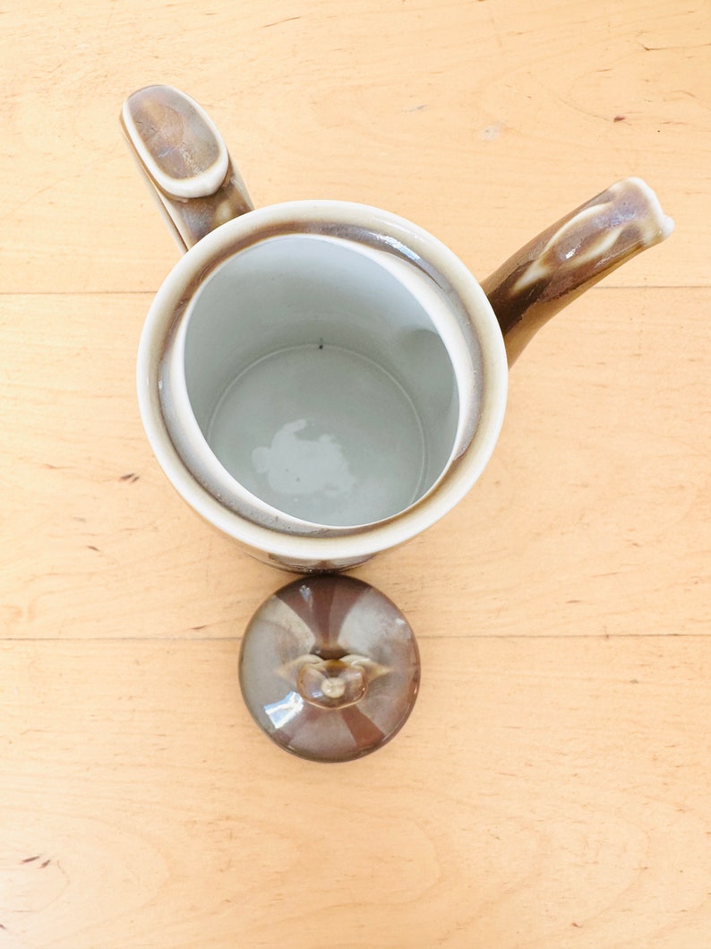 Pilivite Brown Luster Porcelain Coffee Pot, Pillivuy Coffee Jug, Brown Pot, French Coffee Pot image 5