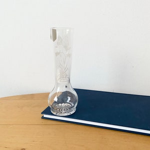 Edinburgh Crystal Bud Vase, Blue Bells Glass Vase, Etched Glass Vase