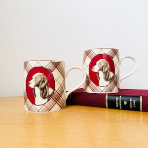 Paar Laura Ashley Becher, Porzellanbecher, Hundebecher