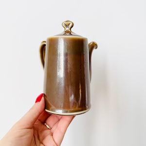 Pilivite Brown Luster Porcelain Coffee Pot, Pillivuy Coffee Jug, Brown Pot, French Coffee Pot image 4