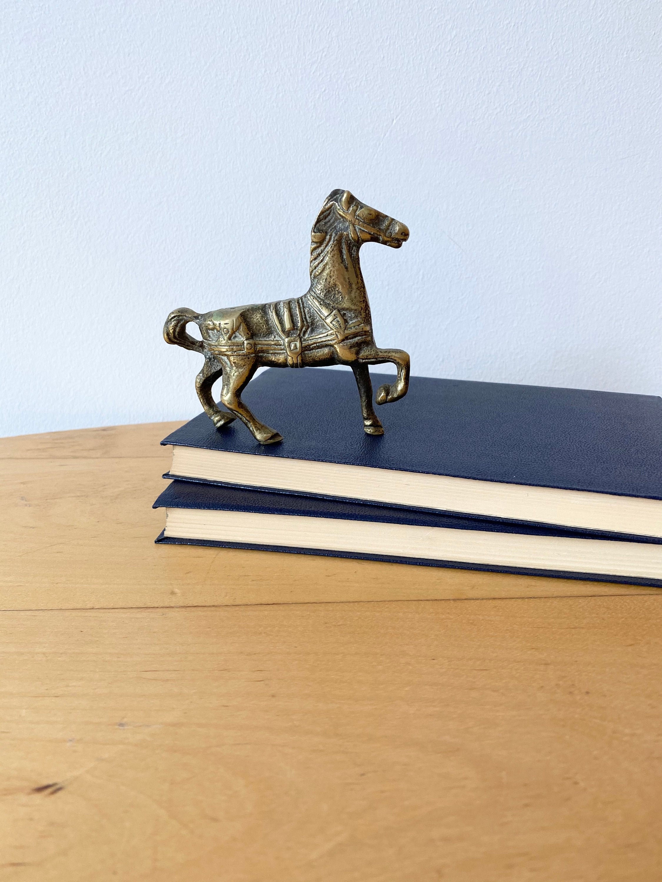 Brass Horse Sculpture, Small Brass Animal, Brass Ornament