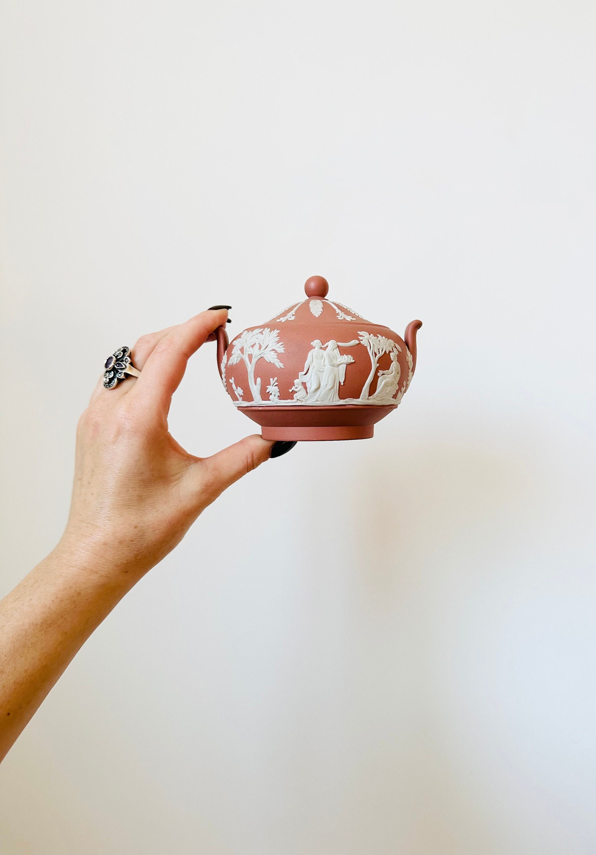 Rare Wedgwood Jasperware Terracotta Lidded Sugar Bowl - Etsy