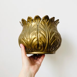 Vintage Brass Planter, Plant Pot, Boho Home