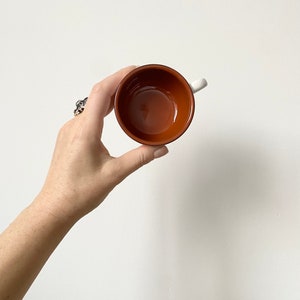 Terracotta Tasse A Cafe, Coffee Cups, Espresso Cups and Saucers, Hand-painted Coffee Cups, Set of 2 Cups image 4