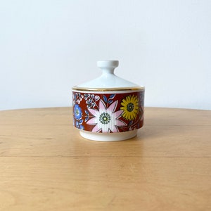 Seltene Chodziez-Porzellan-Zuckerdose aus den 1960er Jahren, Frühlings-Blumenkeramik aus der Mitte des Jahrhunderts