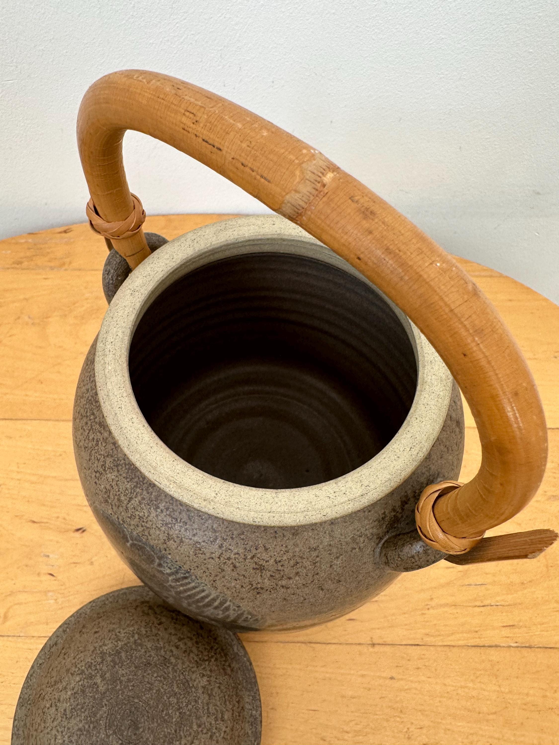 Vintage Diana Worthy Crich Pottery Handmade Pottery Biscuit Barrel