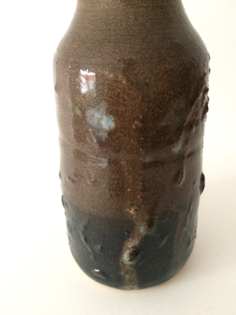 Vintage Pottery Vase, Flower Vase, Brown Pottery Stoneware Vase ...