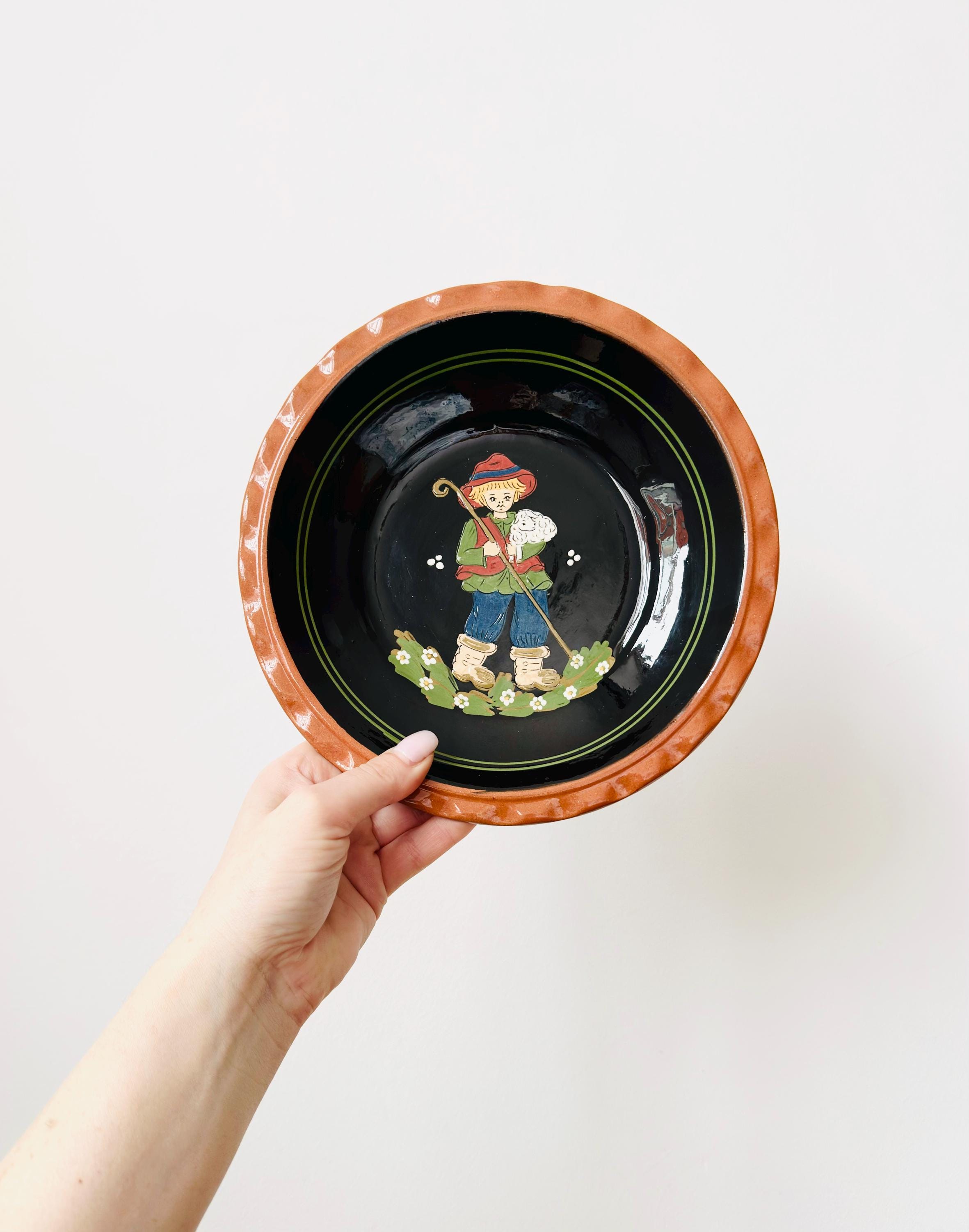 スイス　Schneider工房　ハンドペイント　ヴィンテージ大皿　レアサイズ Swiss pottery - Etsy 日本