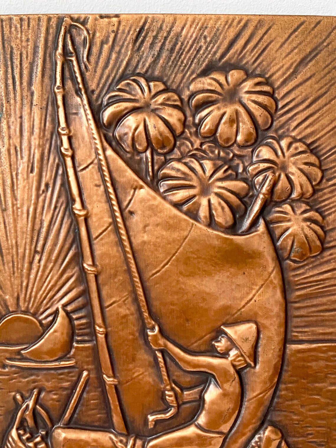 Embossed Copper Wall Hanging Copper Wall Decor Coastal Home Etsy