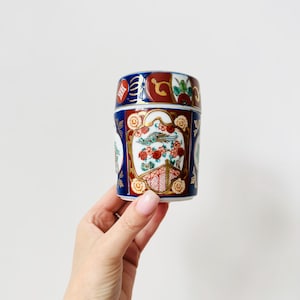 Japanisches Gold Imari Ingwerglas, Handbemalter Topf mit Deckel