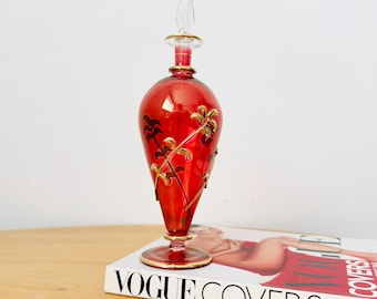 Large Hand Blown Egyptian Glass Perfume Bottle