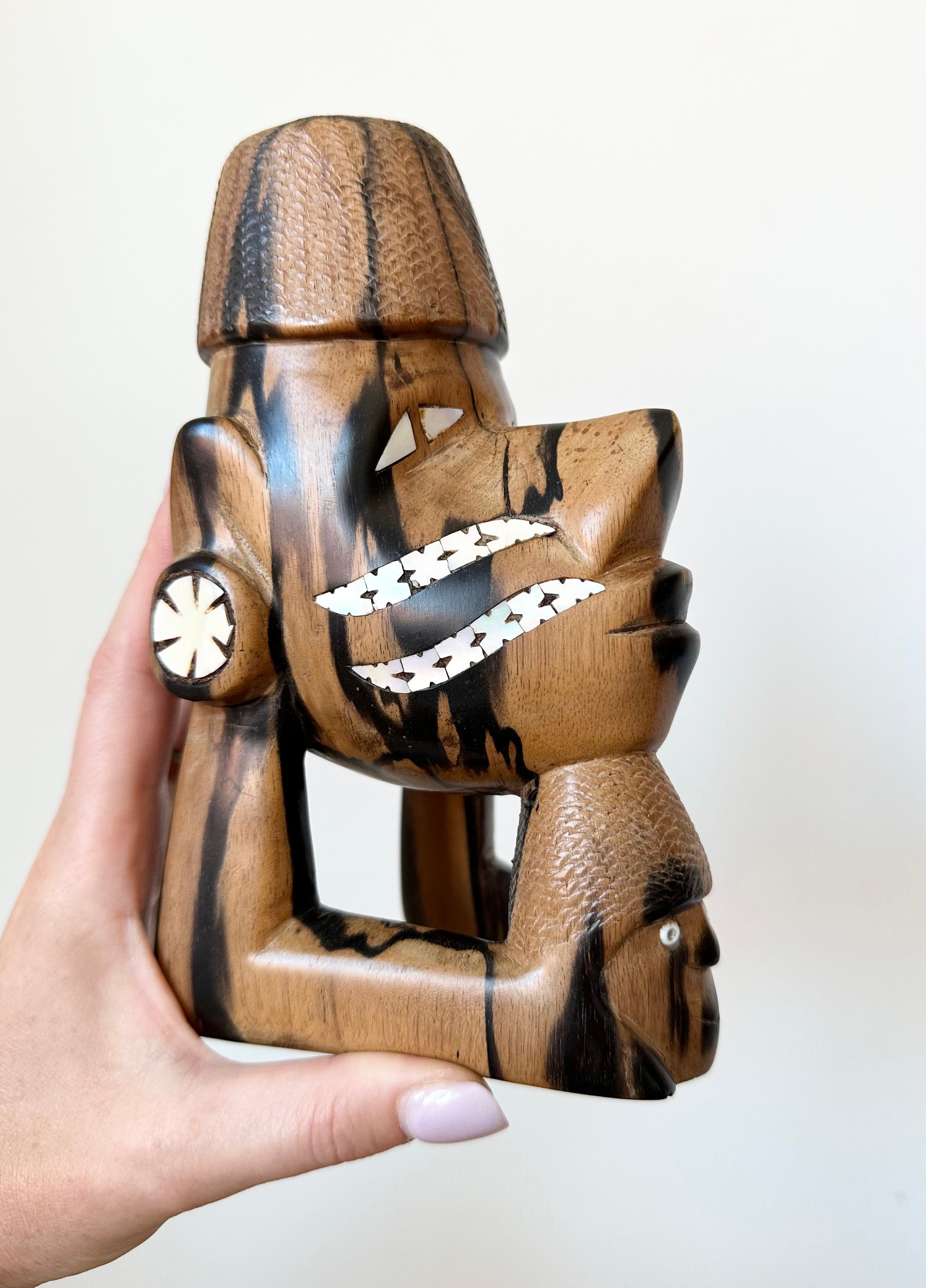 Hand Carved Nguzunguzu Mother of Pearl Figure, Tribal Art, the