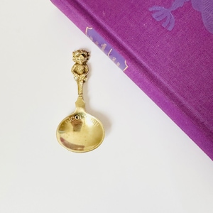 Brass Tea Caddy Spoon, Lincoln Imp On Handle