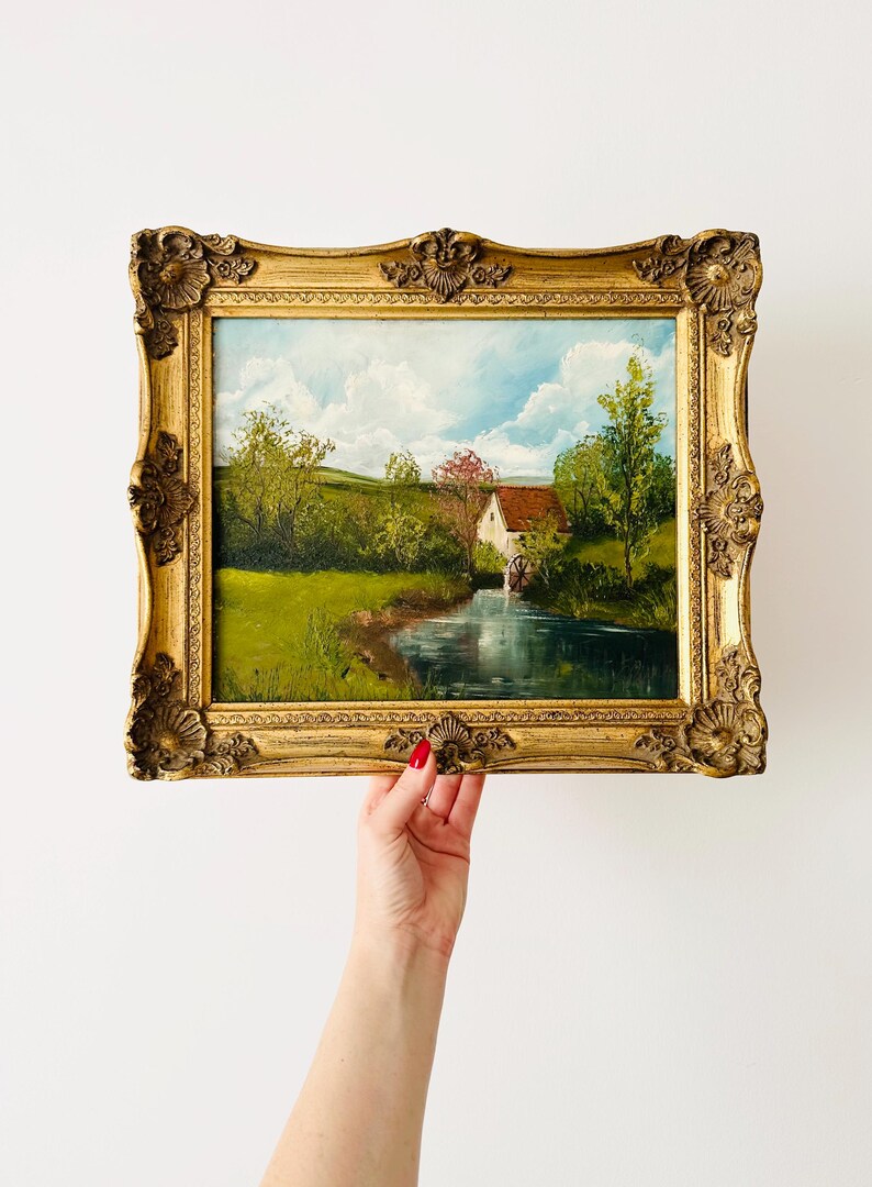 Antique Oil Painting, Landscape, Original Signed Art, Framed Oil