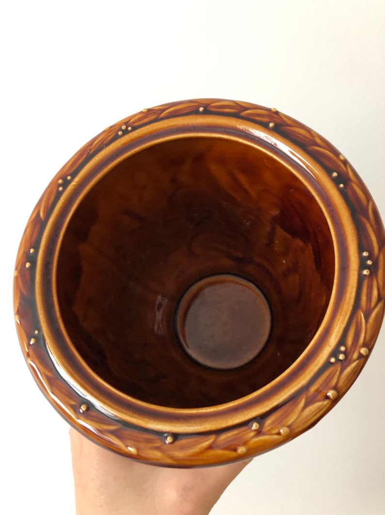 Plant Pot Portmerion Vintage Planter Vintage Brown Glazed Ceramic Planter Retro Planter from the 70s