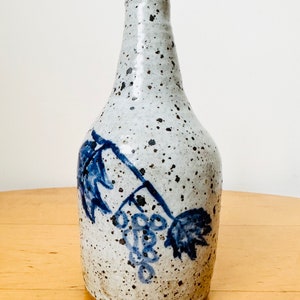 Handmade stoneware wine bottle, Wine bottle image 10