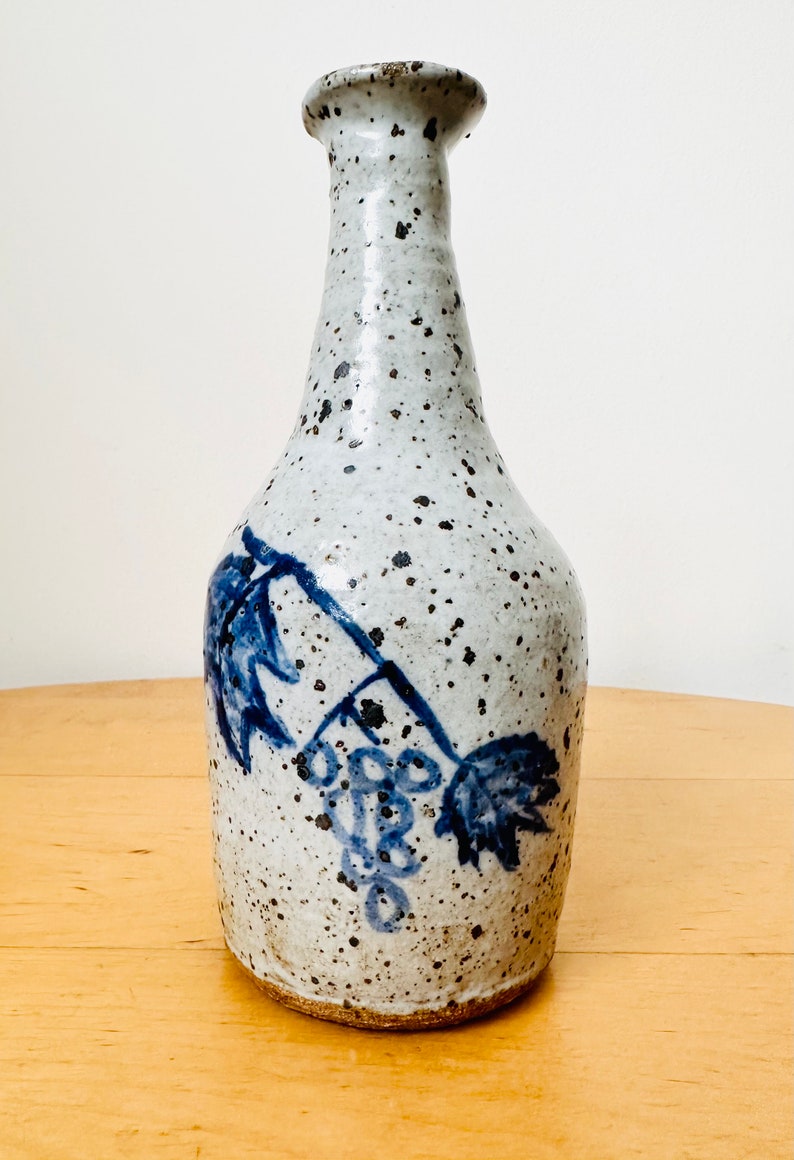 Handmade stoneware wine bottle, Wine bottle image 10