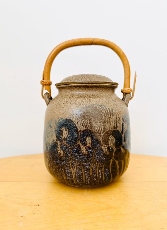 Vintage Diana Worthy Crich Pottery Handmade Pottery Biscuit Barrel