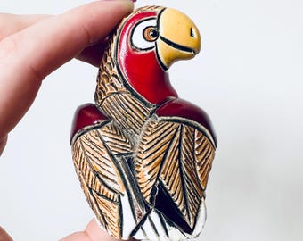 ヴィンテージ AR 置物 Artesania Rinconada オウム鳥、手作りパパガヨ