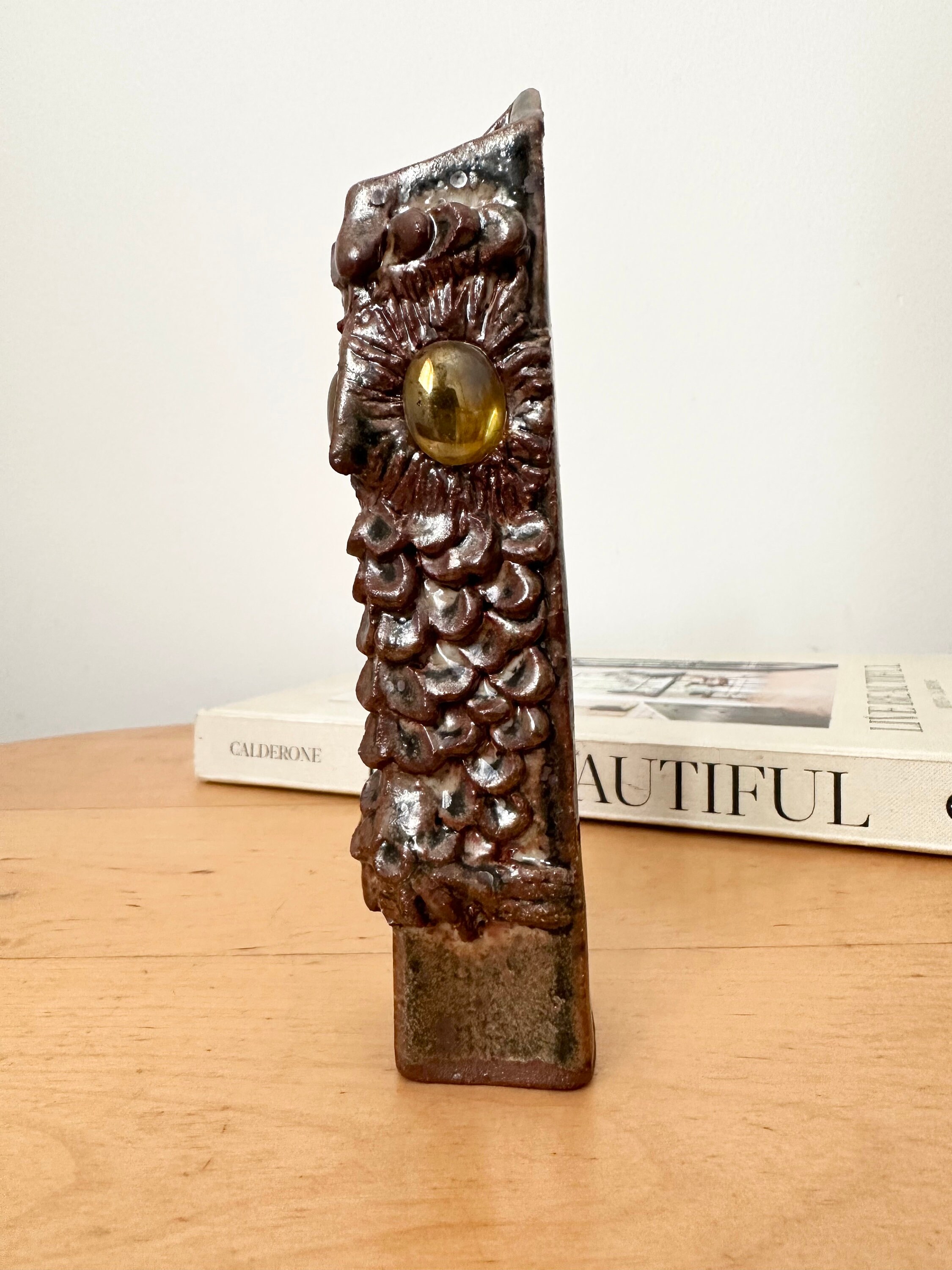 手作り陶器 花瓶 茶色 スタジオ陶器花瓶、一輪花瓶、手作り花瓶、茶色の陶器花瓶、アース