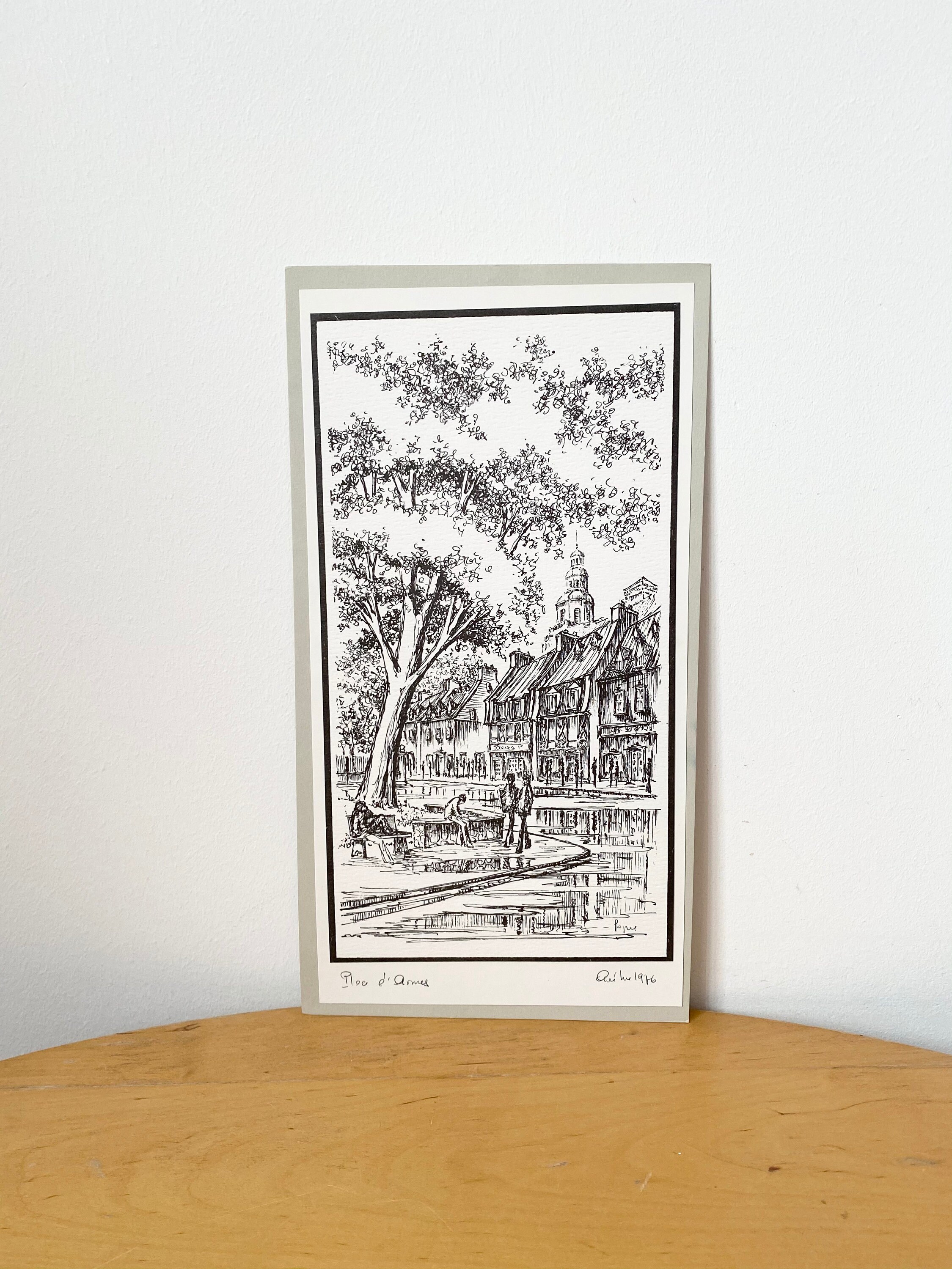 1976 Quebec Old Town Ink Etching Original Art Wall Decor Etsy