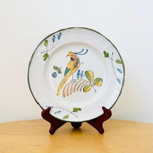 Hand-painted French Plate, Bird Motif