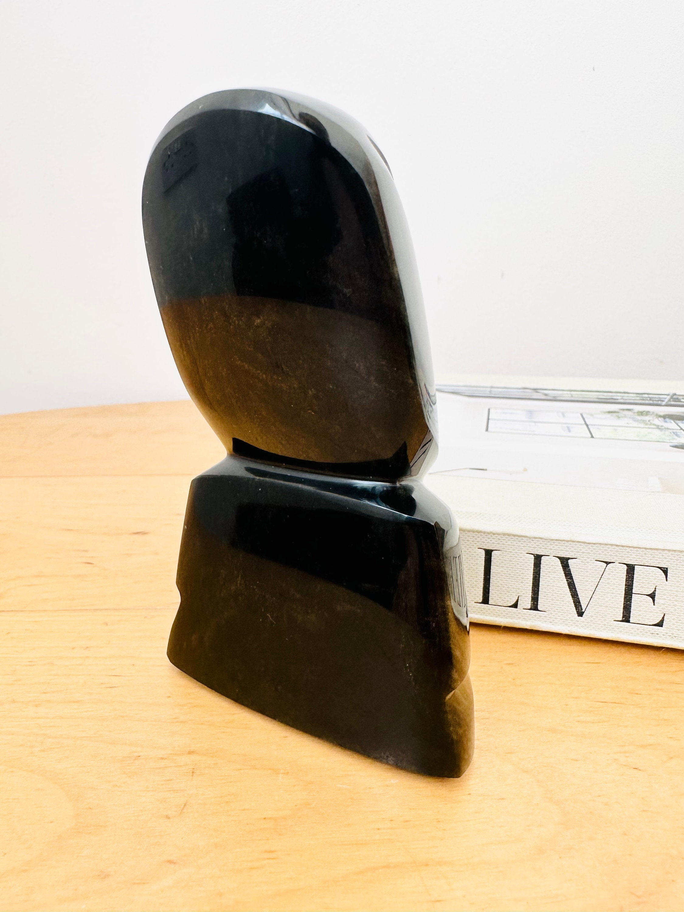 ★359 アステカ像 古代像 黒曜石 天然石 置物 彫刻 ２点 ☆359 アステカ像 古代像 黒曜石 天然石 置物 彫刻 2点 ☆359