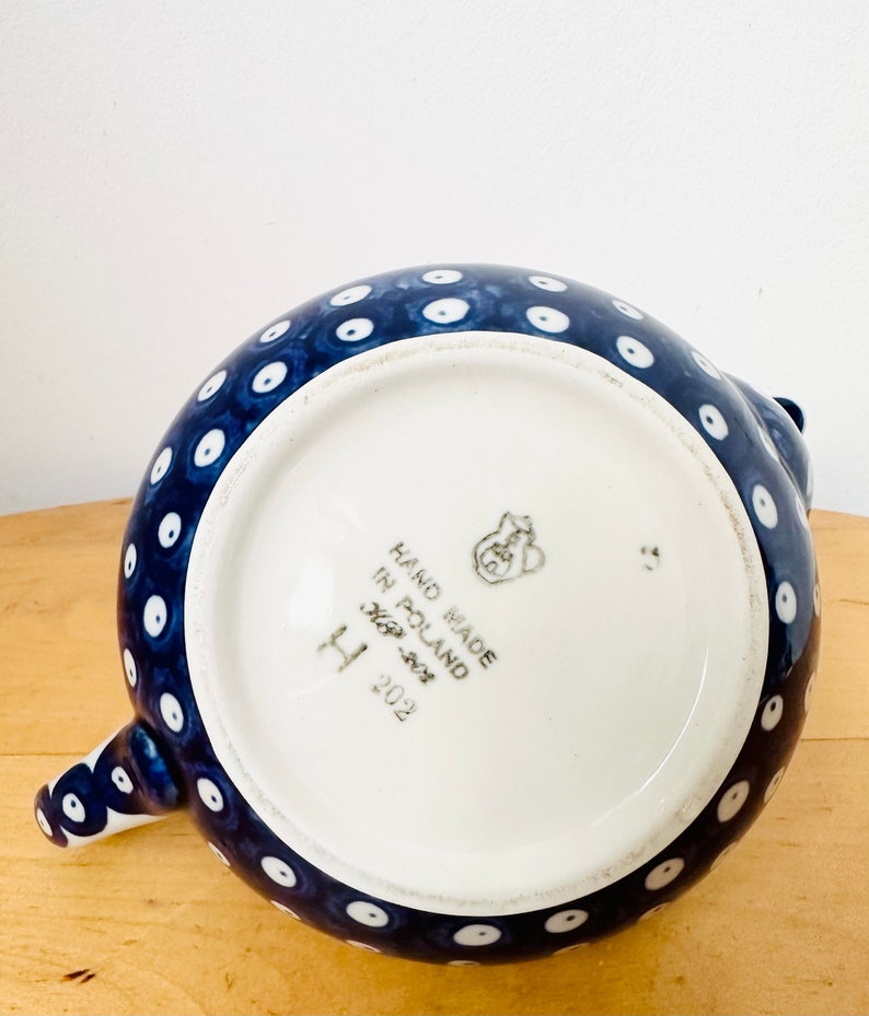 Boleslawiec Pottery Teapot, Hand Painted Teapot, Floral Design, Polish Pottery image 9