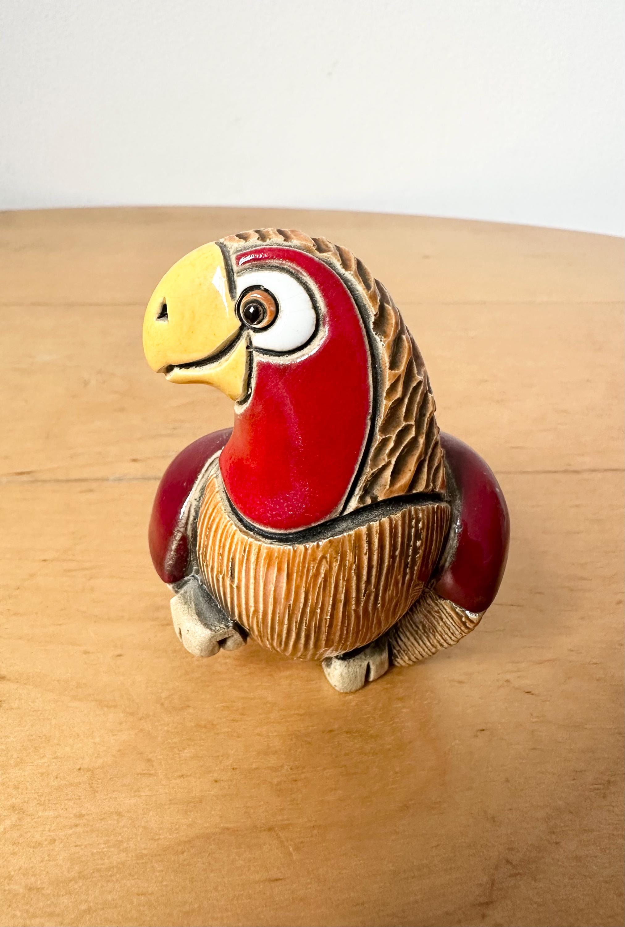 ヴィンテージ AR 置物 Artesania Rinconada オウム鳥、手作りパパガヨ