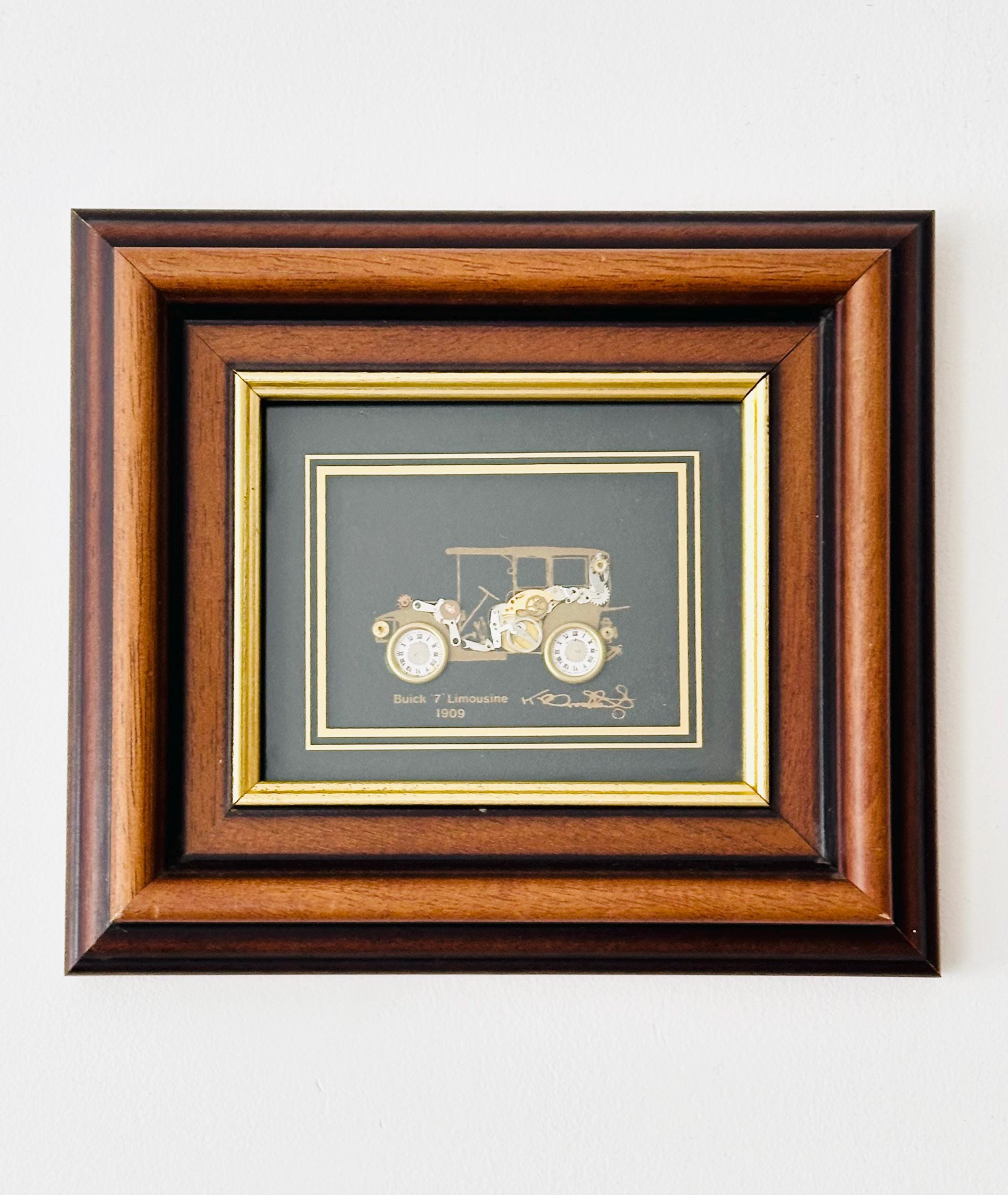 Ken Broadbent Framed Art Collage 1909 Buick 7 Limousine Car