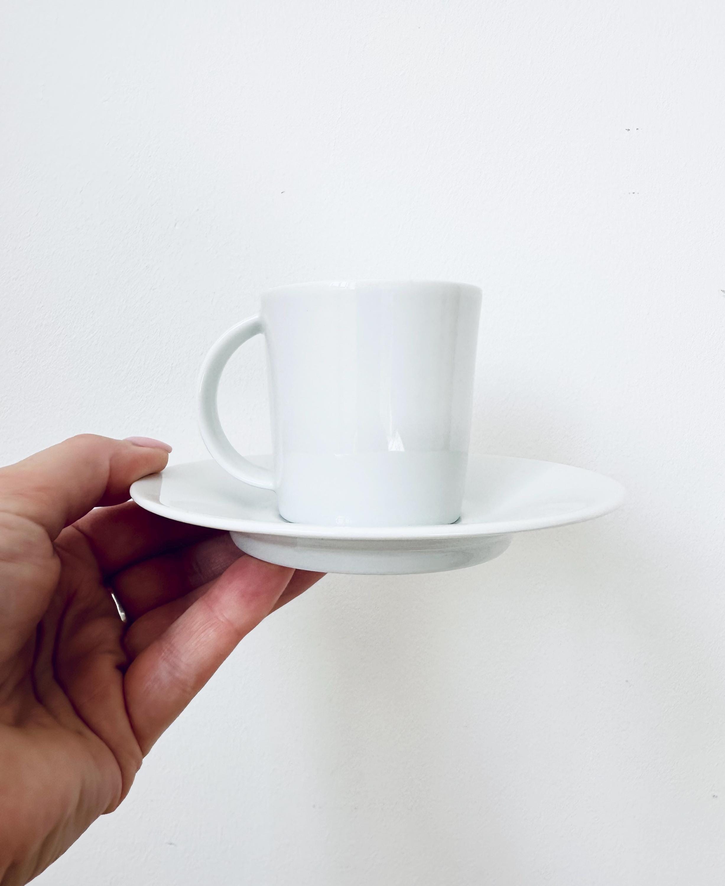 Vintage Alessi Tendentse Germany Porcelain Espresso Cup and Saucer