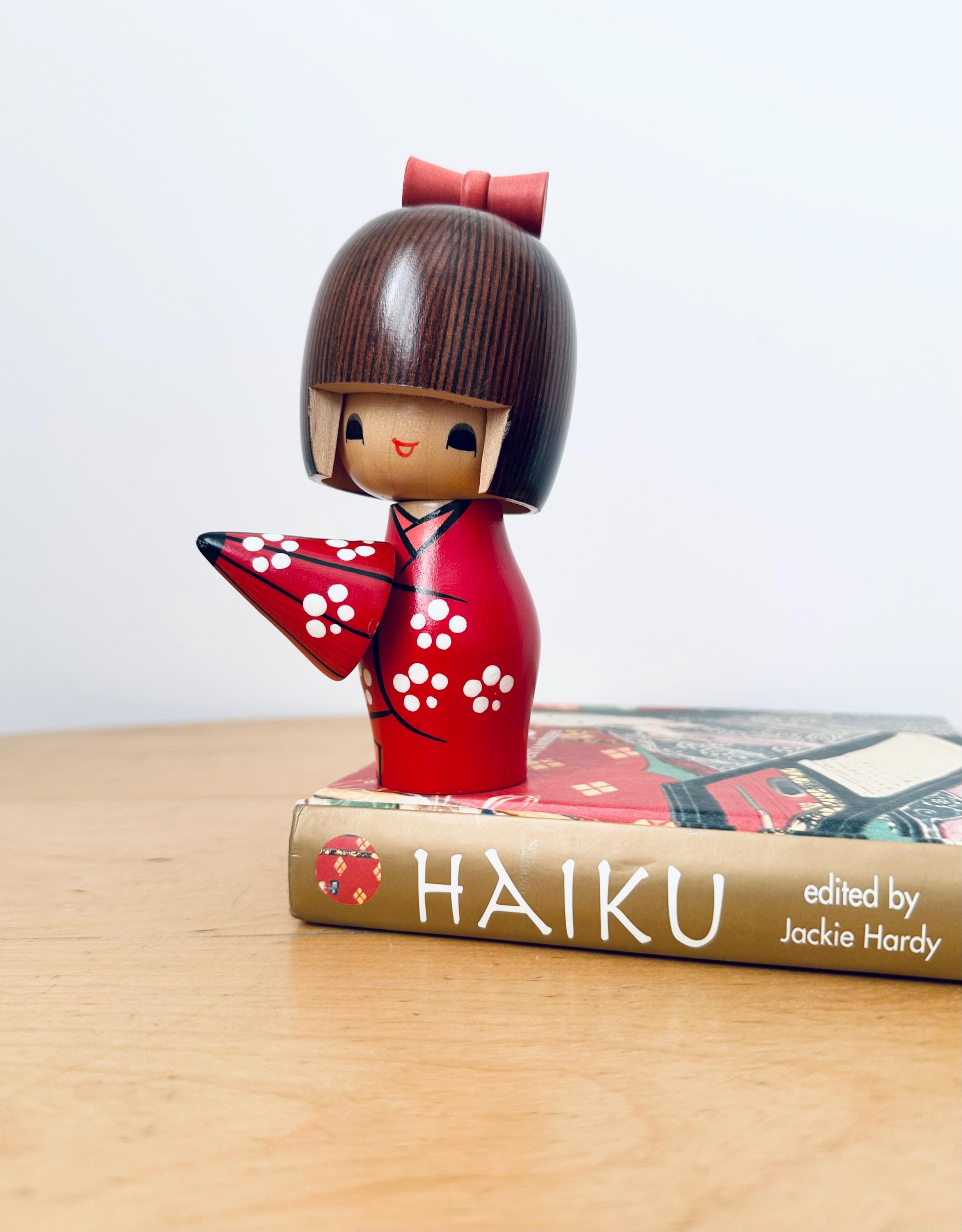 こけし人形、木製手描きの日本人形、赤こけし人形 - Etsy 日本
