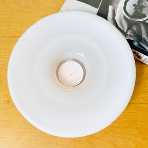 Maria Vinka, IKEA Stockholm glazen kandelaar wit glazen theelichtje, Zweeds Scandinavisch glas