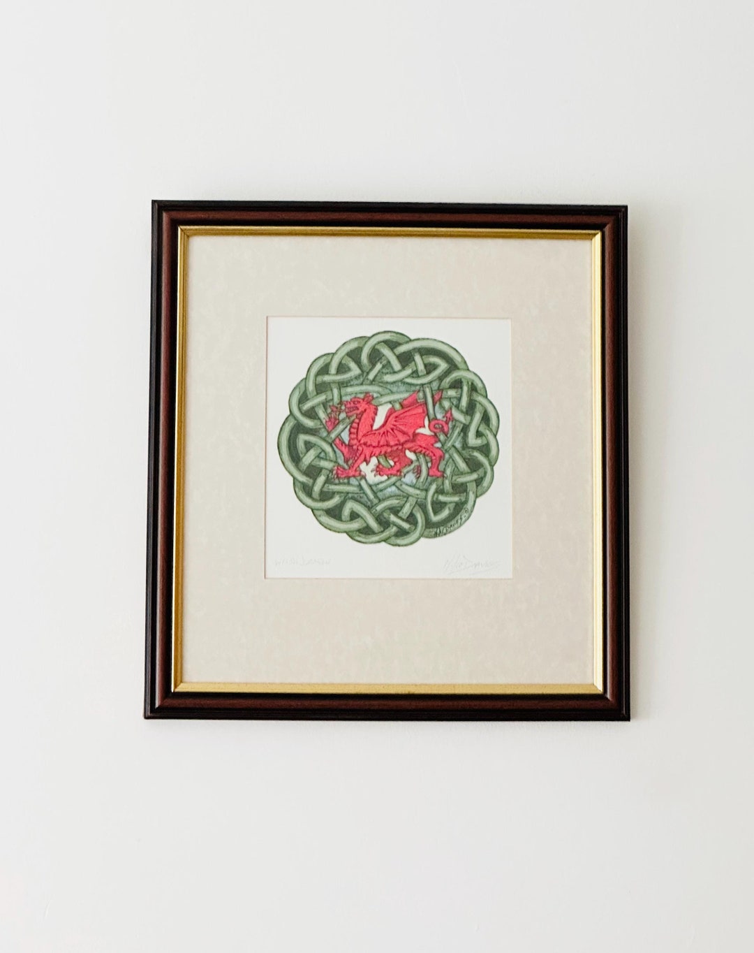 Watercolour Painting Mike Davies Celtic Arts, Welsh Red Dragon, Signed ...