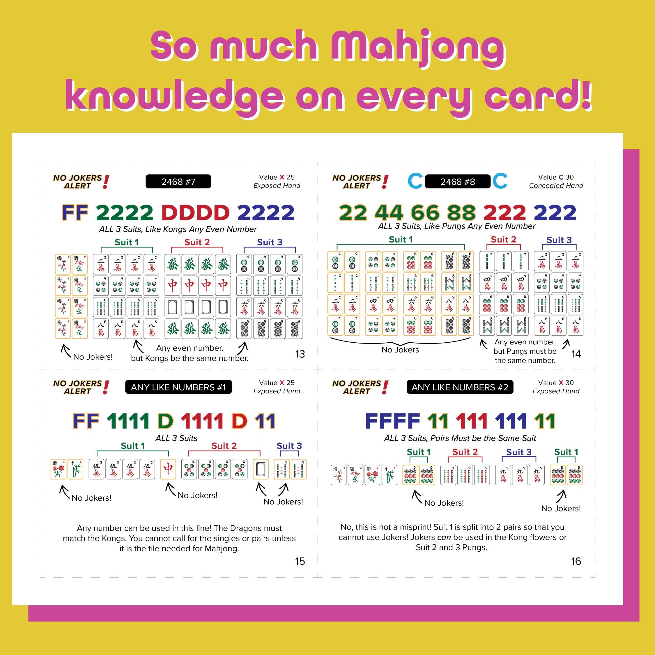 Line Finder Tool Spansee 8 PCS Mahjong Line Reader Set - Mahjong Card Guide & Rule Helper Accessories In Yellow Mahjong Game Aids