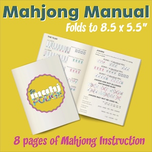 Mahjong Manual Printable by The Mahj Podge, Mah jongg Guide, Instant Download, Cheat Sheet, Mahjong game instruction, American Mah Jongg