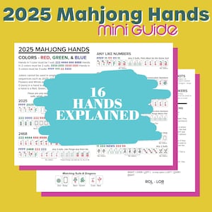PRINTABLE 2025 Mahjong Hands Mini Guide, Instant Download, Mah Jongg cheat sheet, mahjong game, American Mahjong