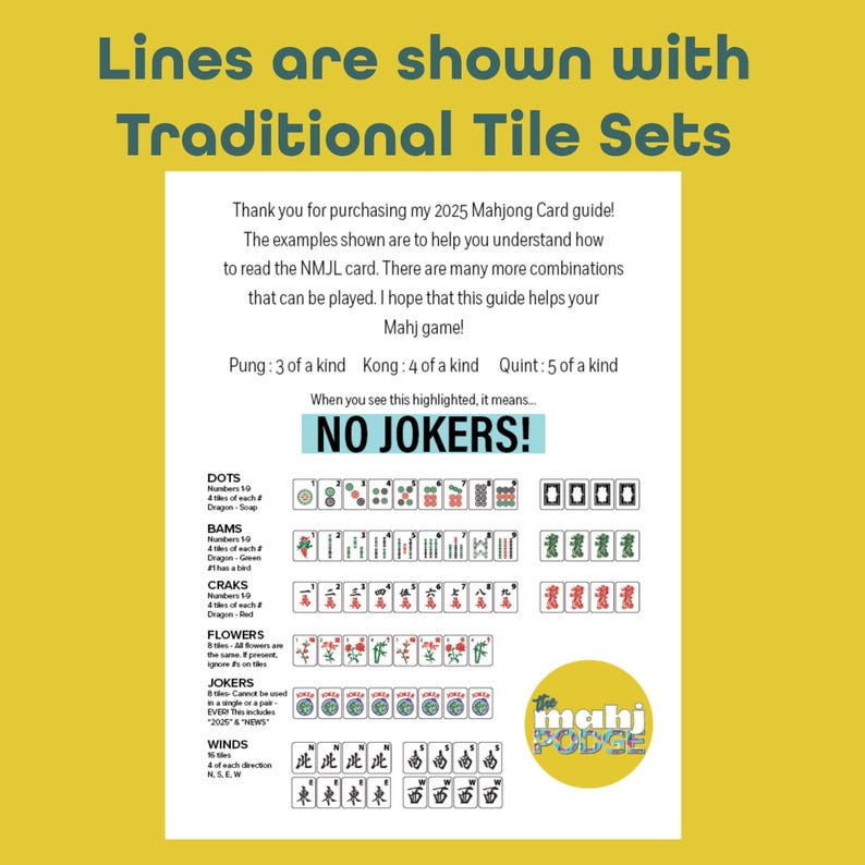 2025 Mahjong Card Guide: NMJL Cheat Sheet for Beginners (PDF Download) image 5