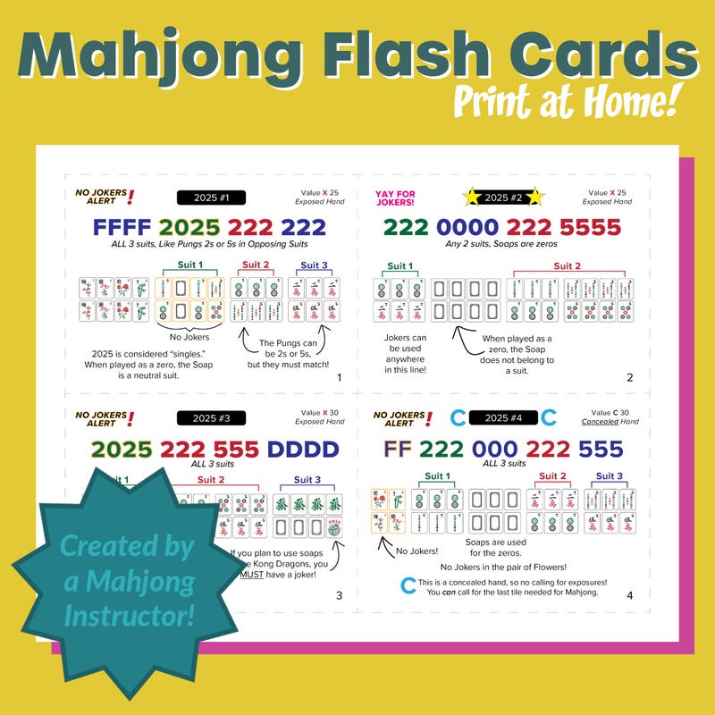 Mahjong Card.pdf Printable 2025 Mahjong Card Pdf - Etsy