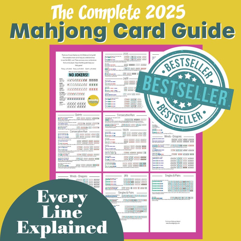 2025 Mahjong Card Guide: NMJL Cheat Sheet for Beginners (PDF Download) image 1