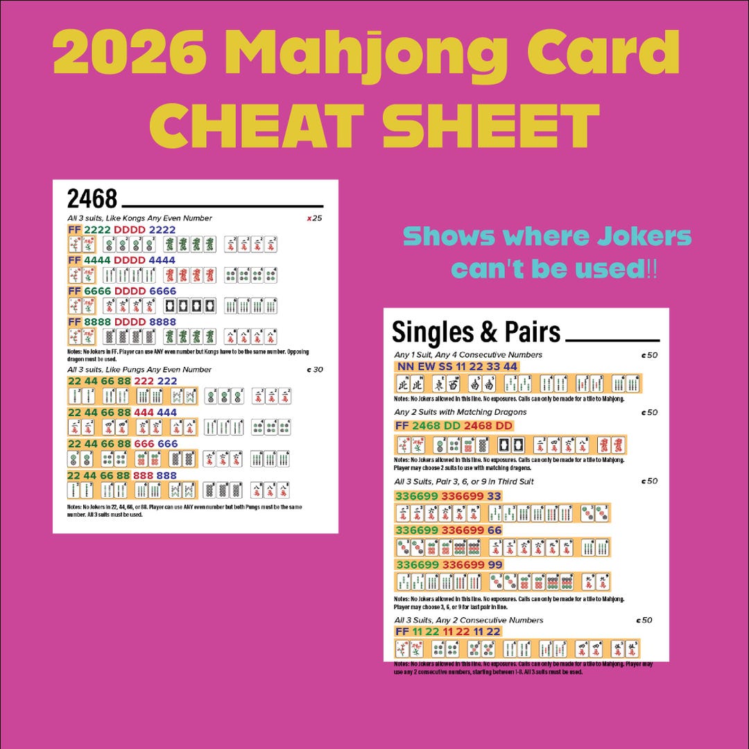 Mahjong Guide 2026 Mahjong Card Guide: NMJL Cheat Sheet for Beginners (PDF Download ...
