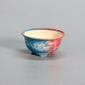 Hand-Painted Underglaze Wucai Landscape Art Polychrome Planter