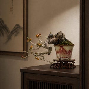 Handgetöpferter Drachenmotiv-Bonsaitopf, hochgebrannter flammender Glasur-Übertopf, chinesische Kunstkeramik von Dade Hall
