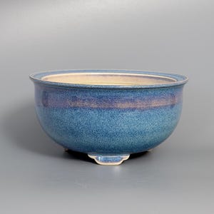 Okrągła doniczka Bonsai wykonana w 100% ręcznie z glazury Starglaze Flambé