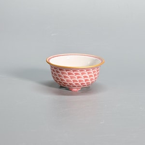 Handmade and Hand-Painted  Underglaze Wucai Ocean Wave Mini Planter