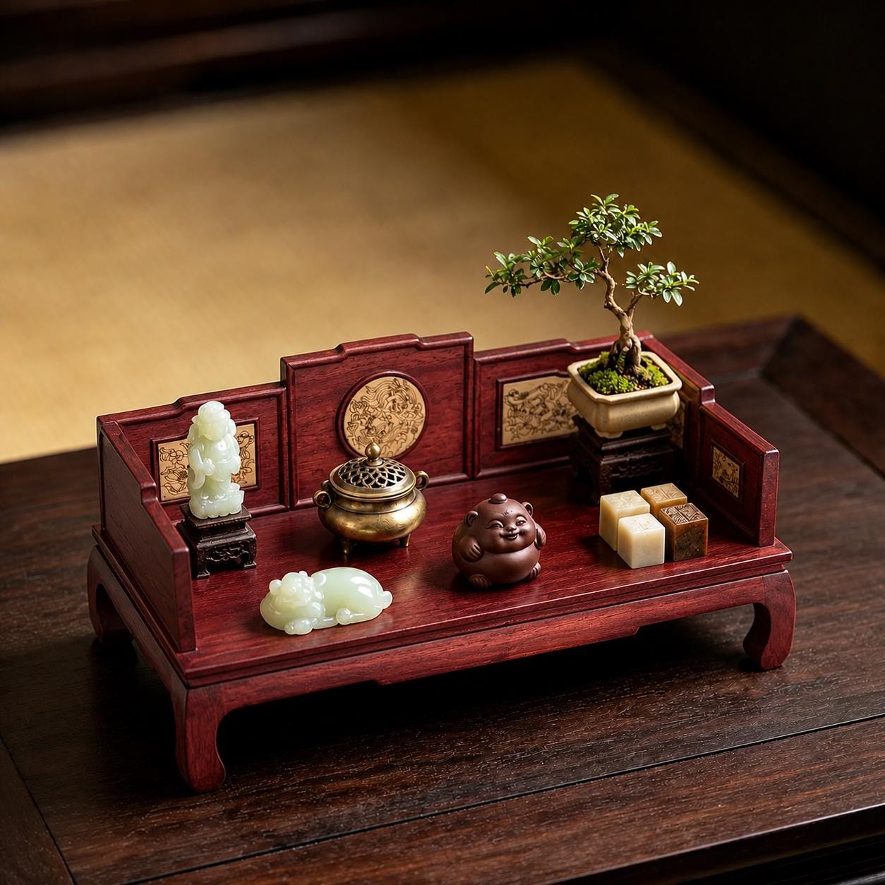 中国アンティーク家具　長椅子　無垢材　飾り台　椅子 Chinese bench - Etsy 日本